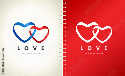 Love heart shape logo vector