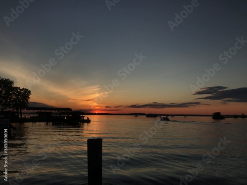 sunset over the lake
