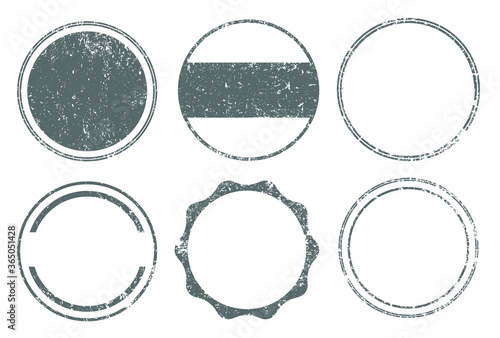 Grunge post stamps. Vector distressed labels.