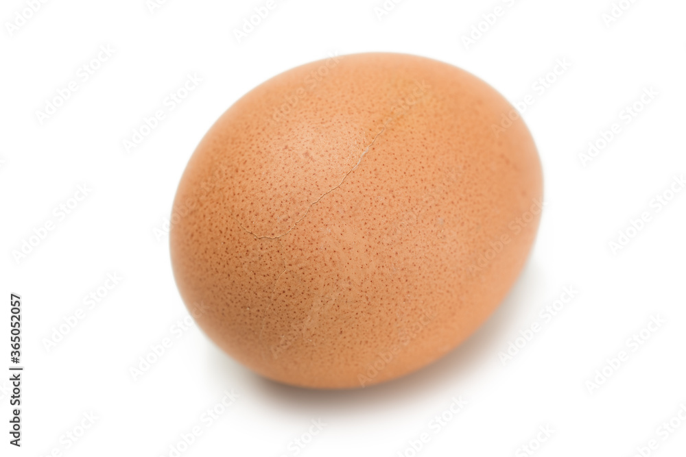 Brown chicken egg on a white background Brown chicken egg on a white background