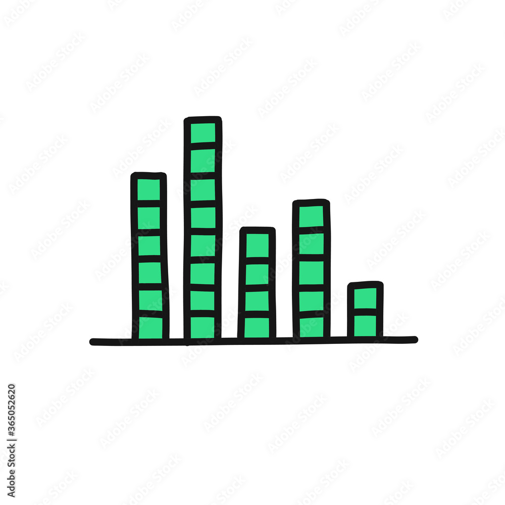 Fototapeta premium music equalizer doodle icon, vector color illustration