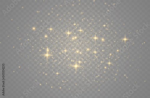 Golden dust sparks.