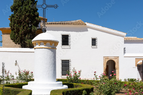 La Rabida Monastery in Huelva. Mudejar art in a place where Christopher Columbus began to organize his trip. Huelva, Andalusia, Spain.