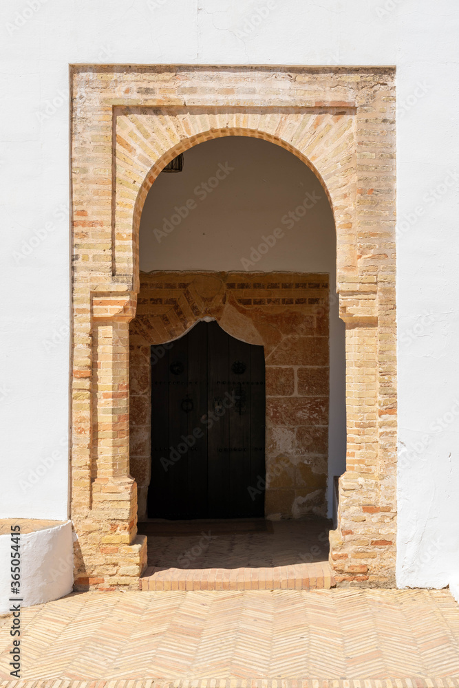 La Rabida Monastery in Huelva. Mudejar art in a place where Christopher Columbus began to organize his trip. Huelva, Andalusia, Spain.