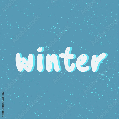 Winter. Sticker for social media content. Vector hand drawn illustration design. 
