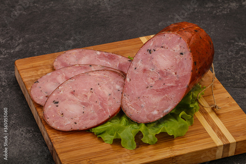 Smoked ham sausage with spices