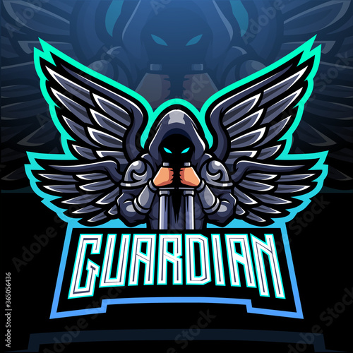 Guardian angel esport logo mascot design.