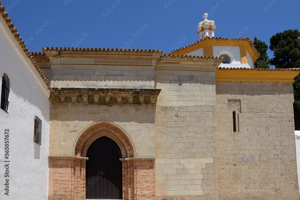 La Rabida Monastery in Huelva. Mudejar art in a place where Christopher Columbus began to organize his trip. Huelva, Andalusia, Spain.