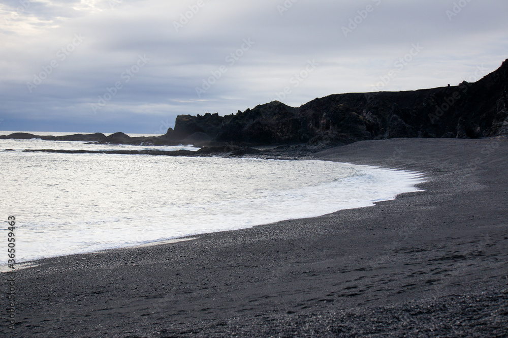 Black Lava Pearl beach, Djupalonssandur in Iceland 