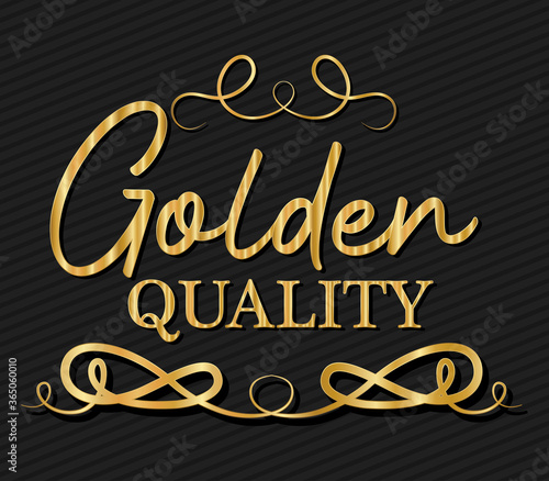 Golden quality with ornament design of Gold decorative element theme Vector illustration