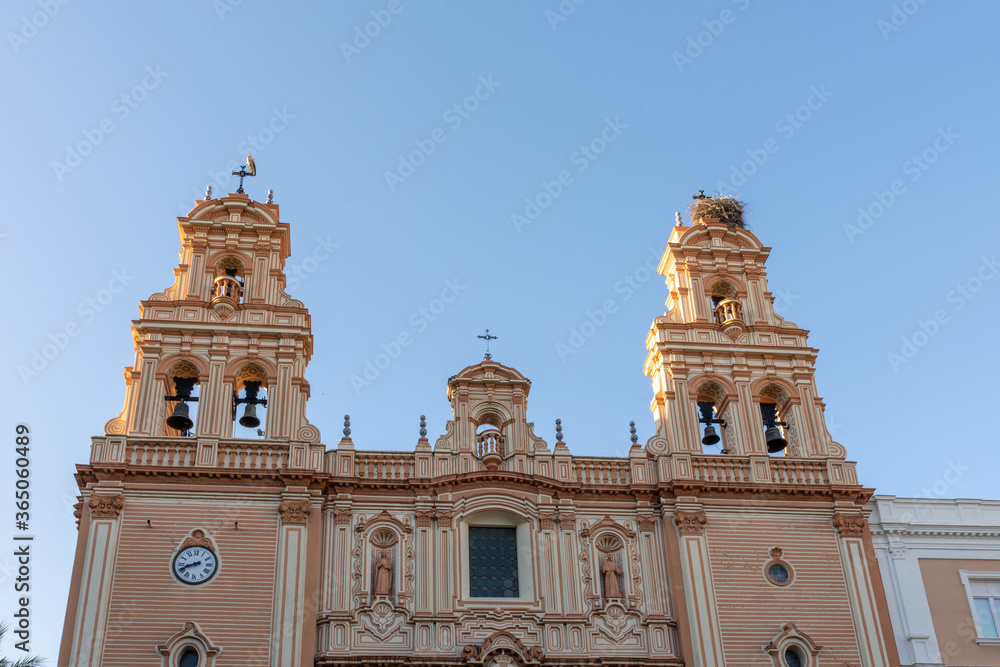 Merced Cathedral in Huelva. Temple of Renaissance beginning and Baroque ending. Huelva, Andalusia, Spain.
