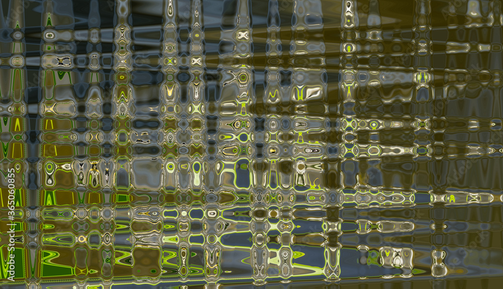 Abstract zigzag pattern with waves. Artistic image processing created by photo of leaves Flowering sedge. Beautiful multicolor pattern for any design in green tones. Background image Abstract zigzag pattern with waves. Artistic image processing created by photo of leaves Flowering sedge. Beautiful multicolor pattern for any design in green tones. Background image