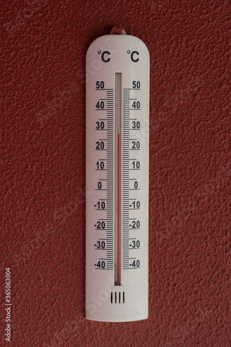 wall thermometer marking 28 degrees photo