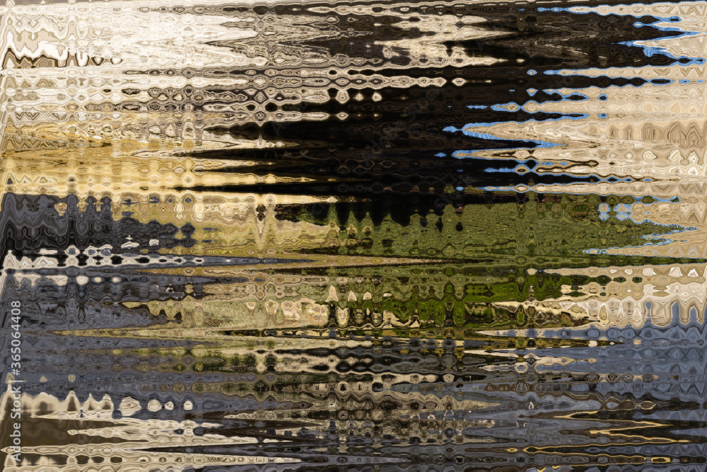 Abstract zigzag pattern with waves on nature theme. Artistic image processing created by photo of sea landscape with rocky. Beautiful multicolor pattern in blue, gray, black tones. Background image Abstract zigzag pattern with waves on nature theme. Artistic image processing created by photo of sea landscape with rocky. Beautiful multicolor pattern in blue, gray, black tones. Background image