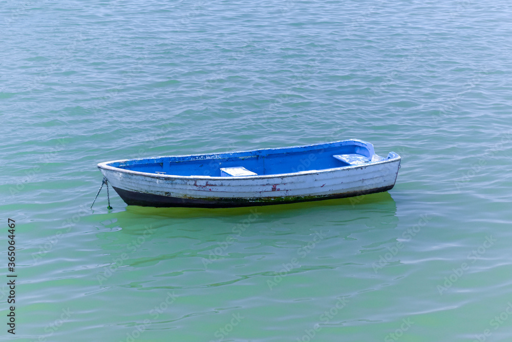 Naklejka premium Traditional fishing boats on the Atlantic coast of Spain. Huelva, Andalusia.