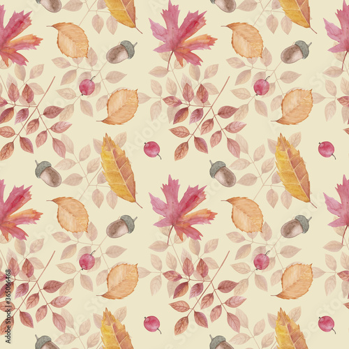 Seamless pattern. Automn floral print is ideal for textiles  printing  utensils and decor items.