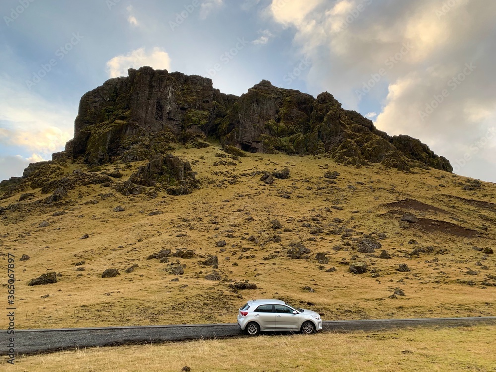 Fototapeta premium car on the road in iceland