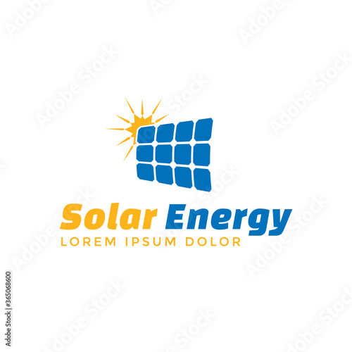 Solar energy icon. Vector solar panel sign.