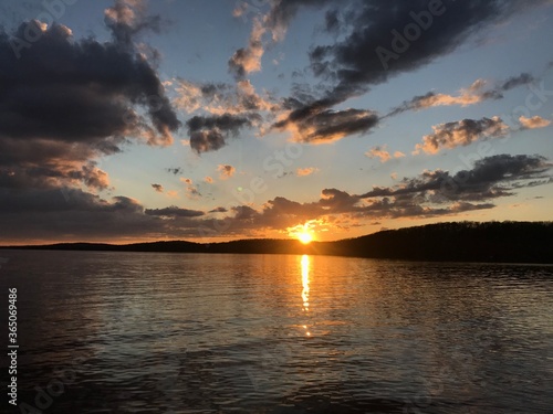 sunset over the lake