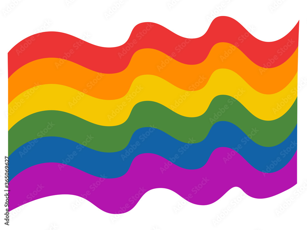 Rainbow wafing flag. Vector illustration Rainbow wafing flag. Vector illustration