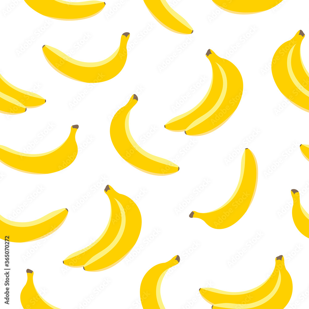 Banana pattern on white background
