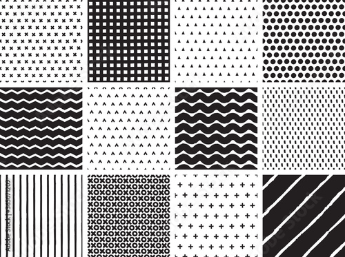 Seamless Hand drawn Minimalist Patterns