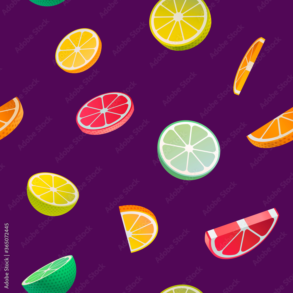 Citrus seamless pattern. Fruit slices. Citrus seamless pattern. Fruit slices.