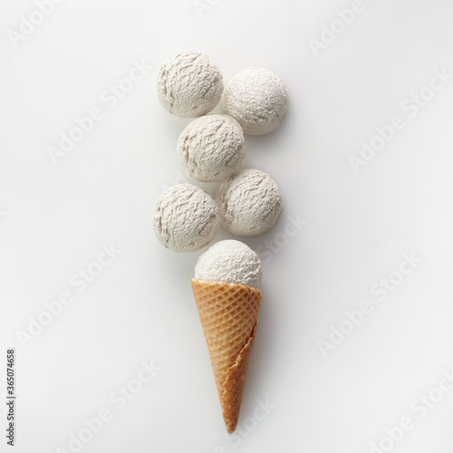 National ice cream day background. Top view. Flat lay.