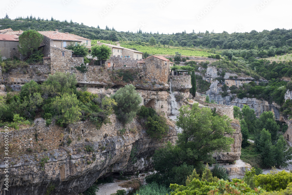 view of the famous medieval village of Minerve in France