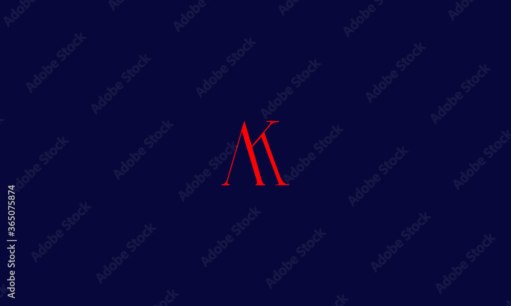 Abstract, Creative, Minimal and Unique Alphabet letters AK, KA logo Abstract, Creative, Minimal and Unique Alphabet letters AK, KA logo