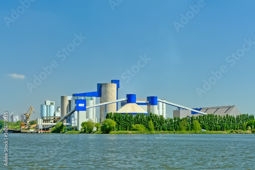 Industrial buildings and silo`s in the harbor of Ghent, flanders, Belgium. photo