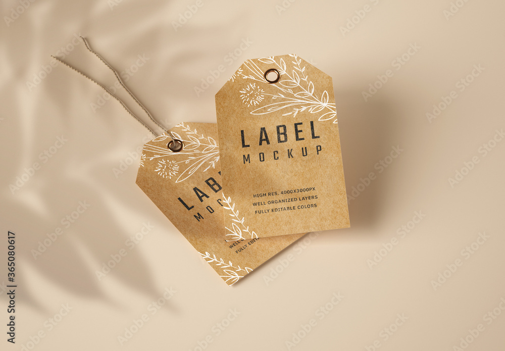 Kraft Paper Label Mockup Stock Template | Adobe Stock