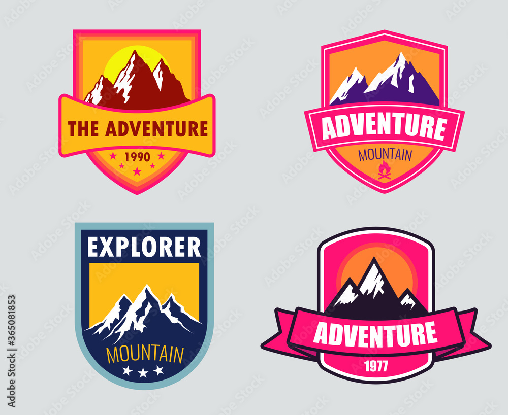 Obraz premium Set mountain logo design - travel logo design, Adventure,Explorer, Nature