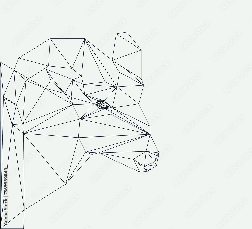 Vector illustration. Abstract polygon the head of a ram. Outline animal. Vector illustration. Abstract polygon the head of a ram. Outline animal.