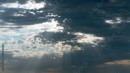 Morning Sky with Sun Ray Clouds