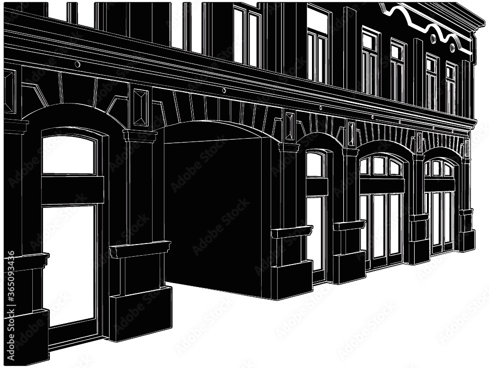 Obraz premium Eclectic Building House Vector 