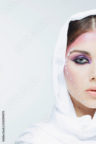 Arab woman with beauty makeup. Beauty XXI Century woman, Beauty arab model, fantasy make up , neauty make up, make up artist photo
