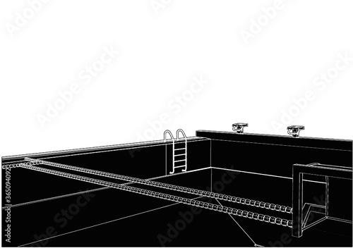 Swimming Pool For Water Polo Competition Vector