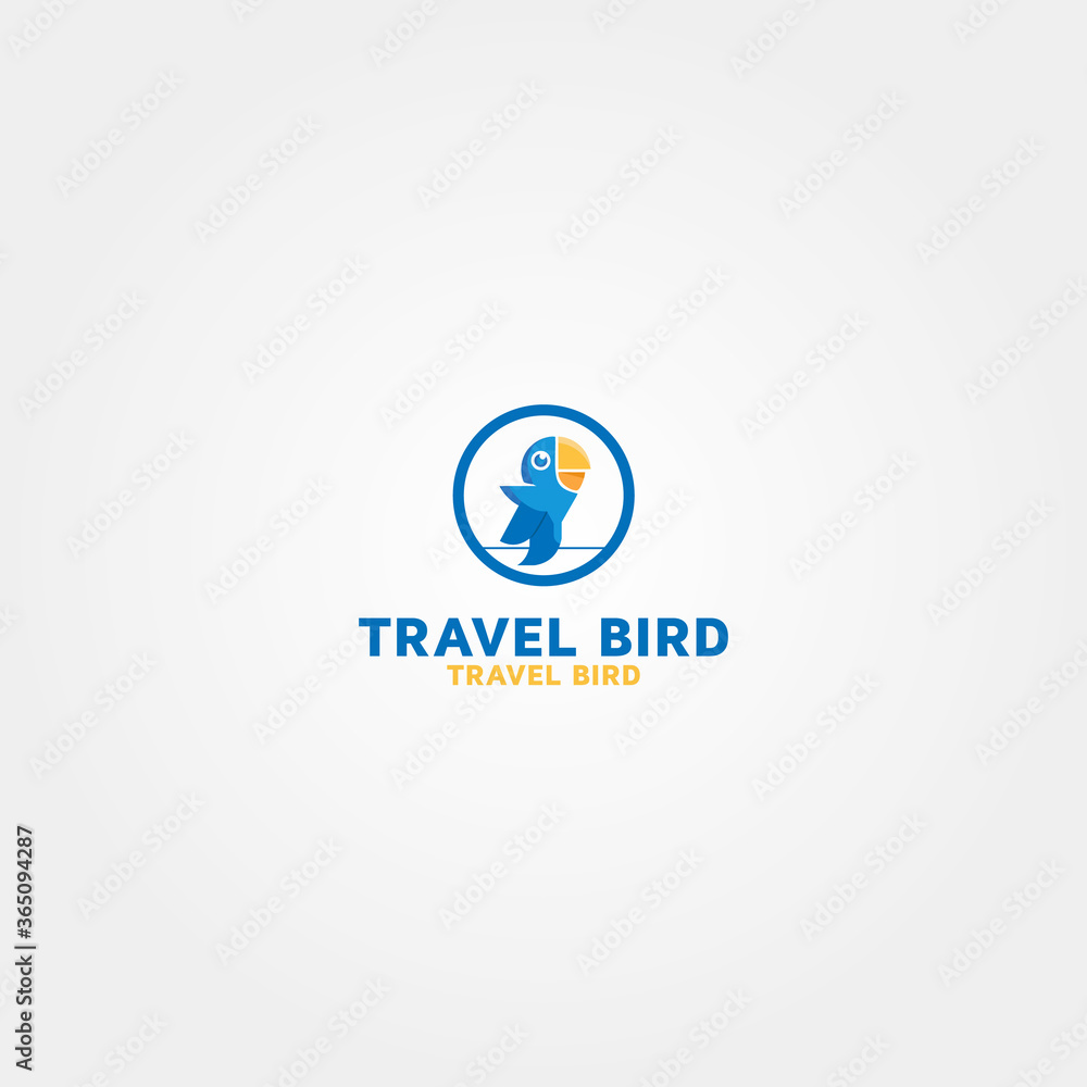 Travel Bird vector logo design template idea