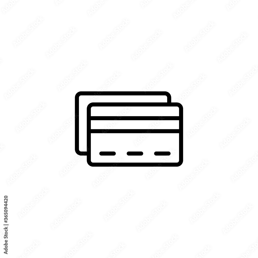 Debit payment icon vector in black line style icon, style isolated on white background Debit payment icon vector in black line style icon, style isolated on white background