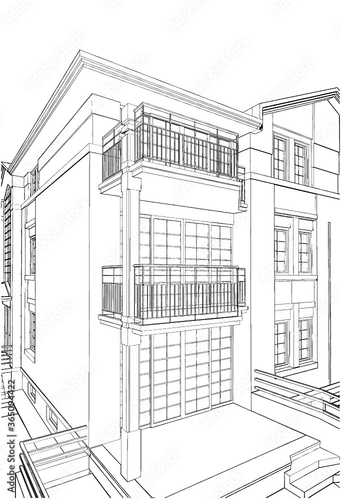 Fototapeta premium Building Residential House Vector