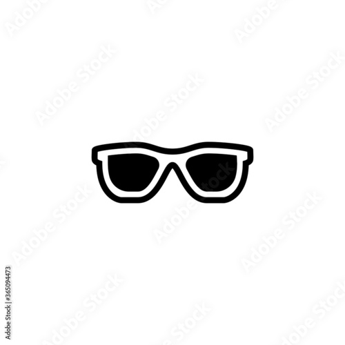 Summer Sunglasses in black flat glyph, filled style isolated on white background