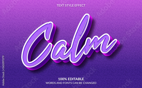 Editable Text Effect, Stylish Purple Text Style