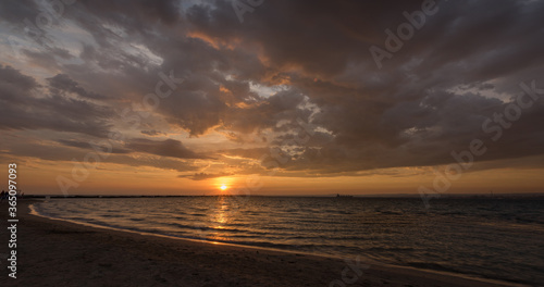 Sunrise over the sea and beautiful cloudscape