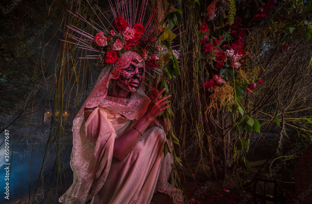 Fabulous stylization of Santa Muerte - Holy Death - modern religious cult. Concept Art fairy tale photo. Fabulous stylization of Santa Muerte - Holy Death - modern religious cult. Concept Art fairy tale photo.