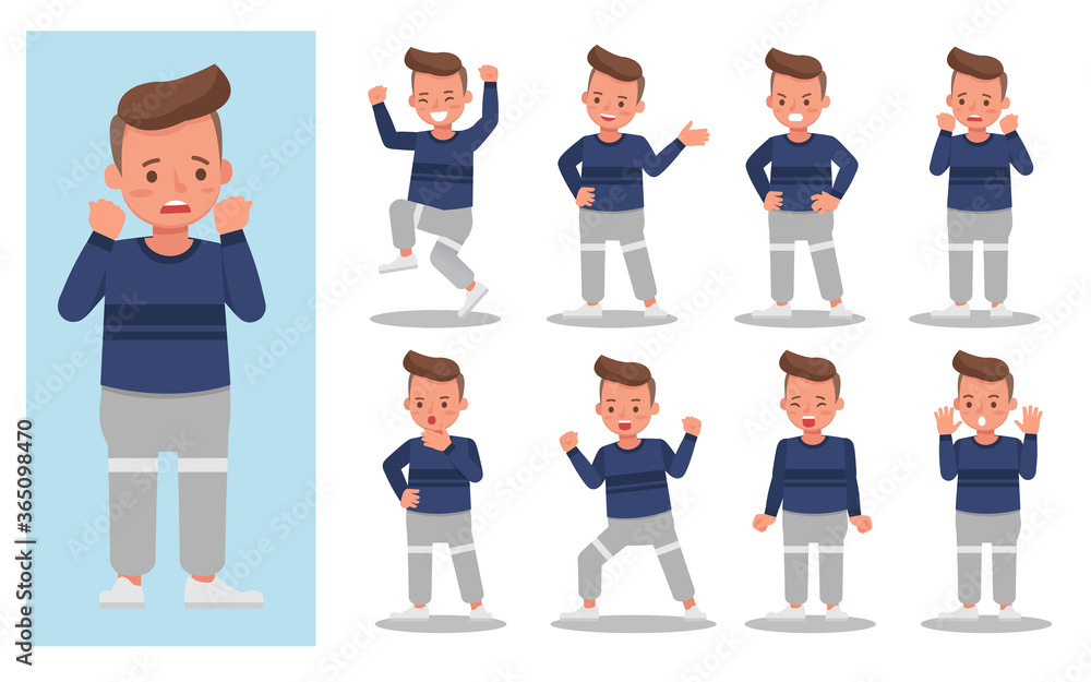 Set of children character vector design. Presentation in various action with emotions and expression. Set of children character vector design. Presentation in various action with emotions and expression.