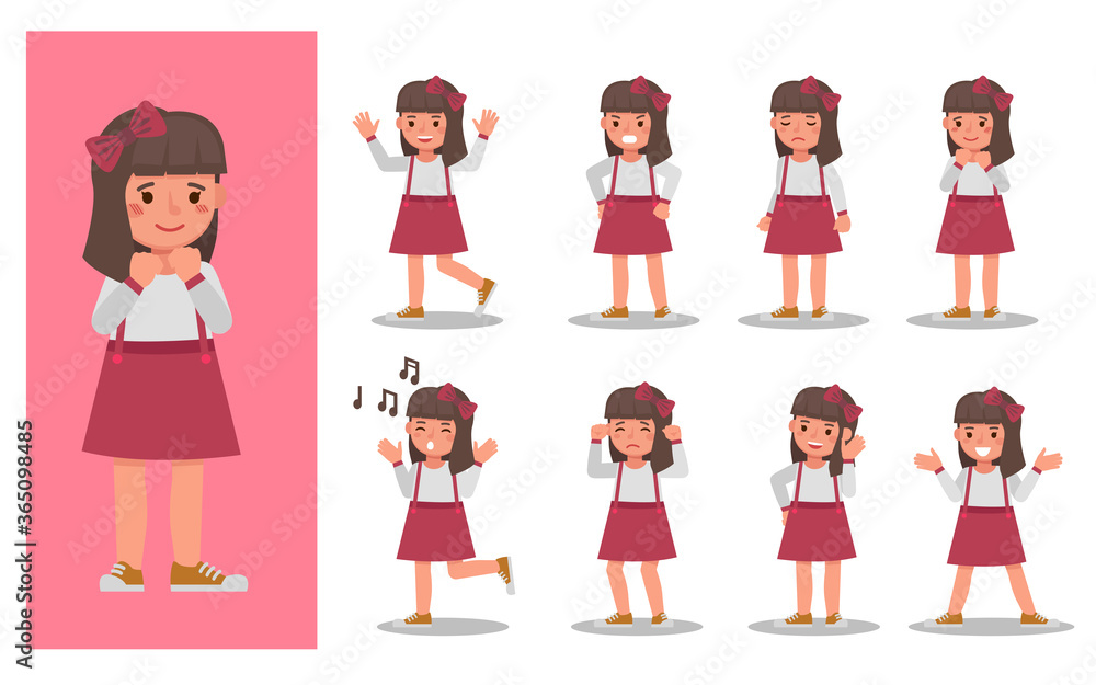 Set of children character vector design. Presentation in various action with emotions and expression. Set of children character vector design. Presentation in various action with emotions and expression.