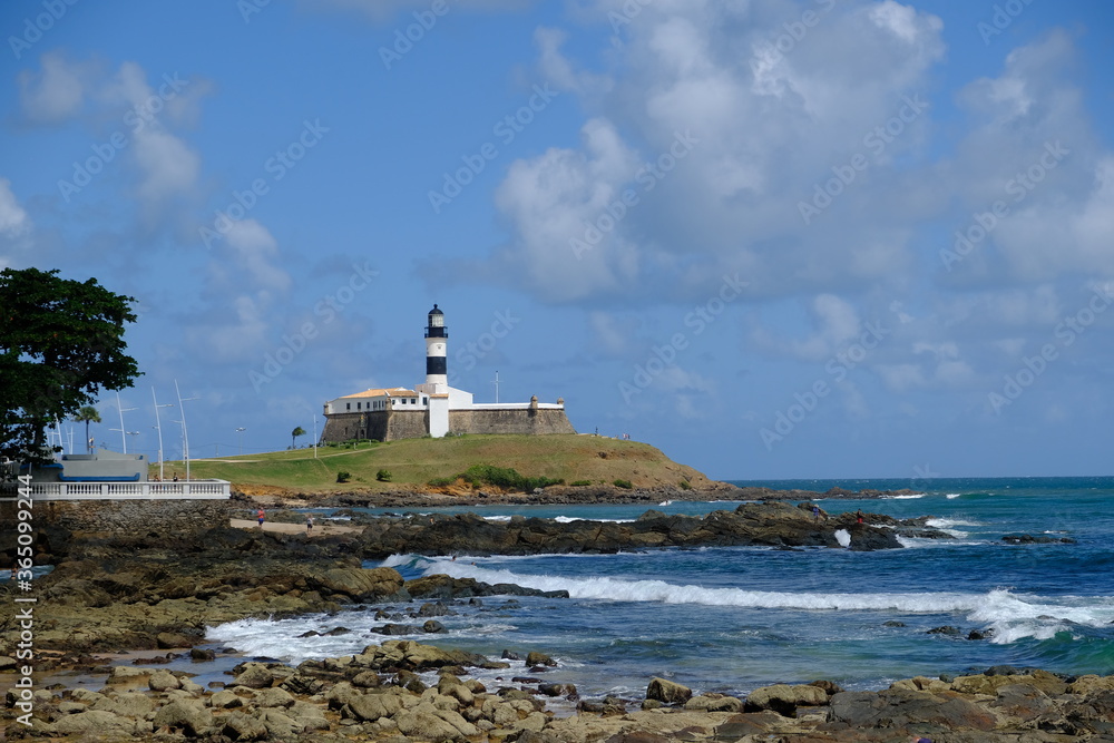 Salvador Bahia Brazil - Coastline view to the Barra Lighthouse