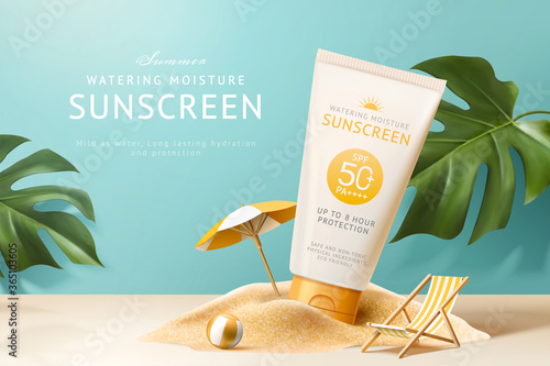 Sunscreen ad template