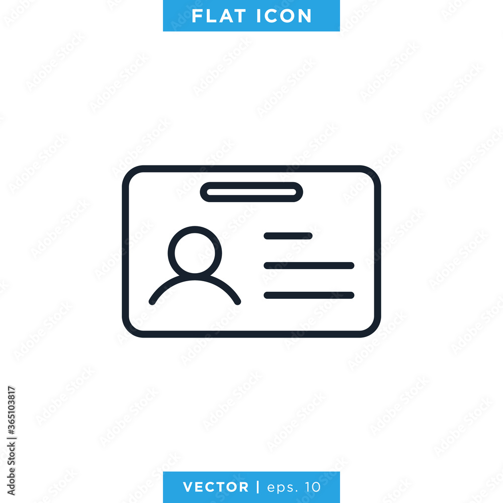 Id Card Icon Vector Design Template. Trendy Style With Editable Stroke Id Card Icon Vector Design Template. Trendy Style With Editable Stroke